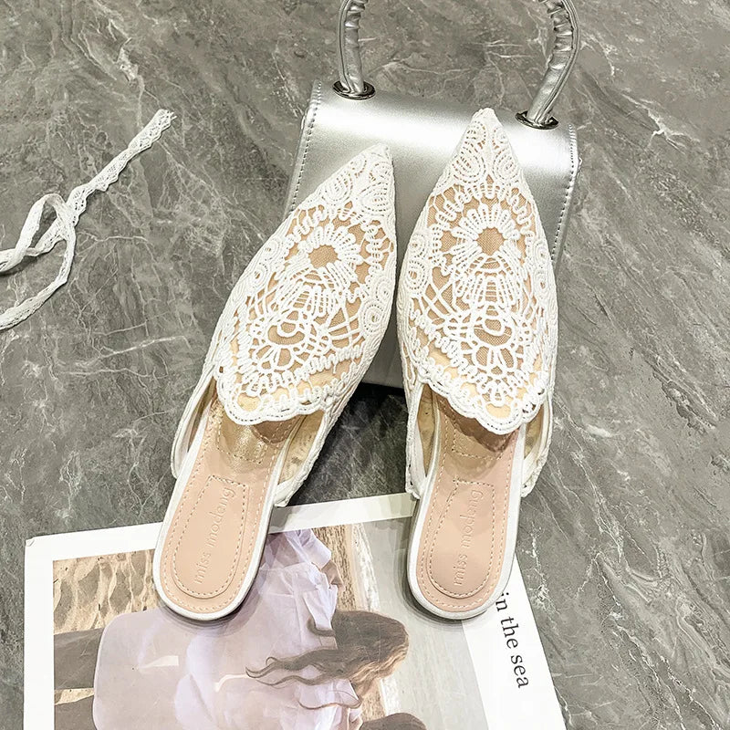 Stilvolle Damen Mules Schuhe High Heel