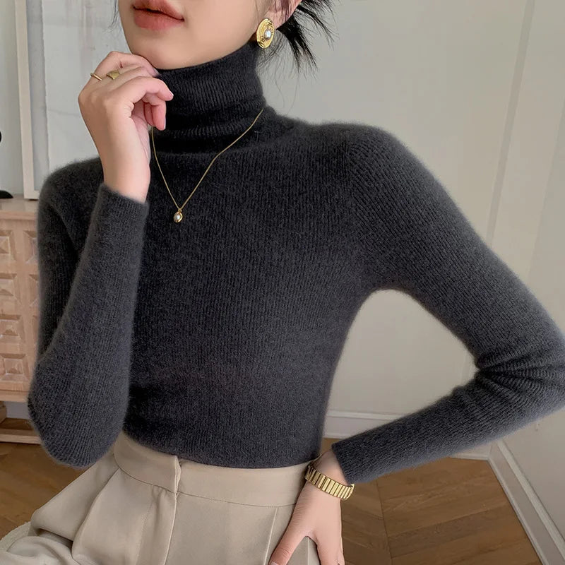 Wollpullover Rollkragen Warm Elegant
