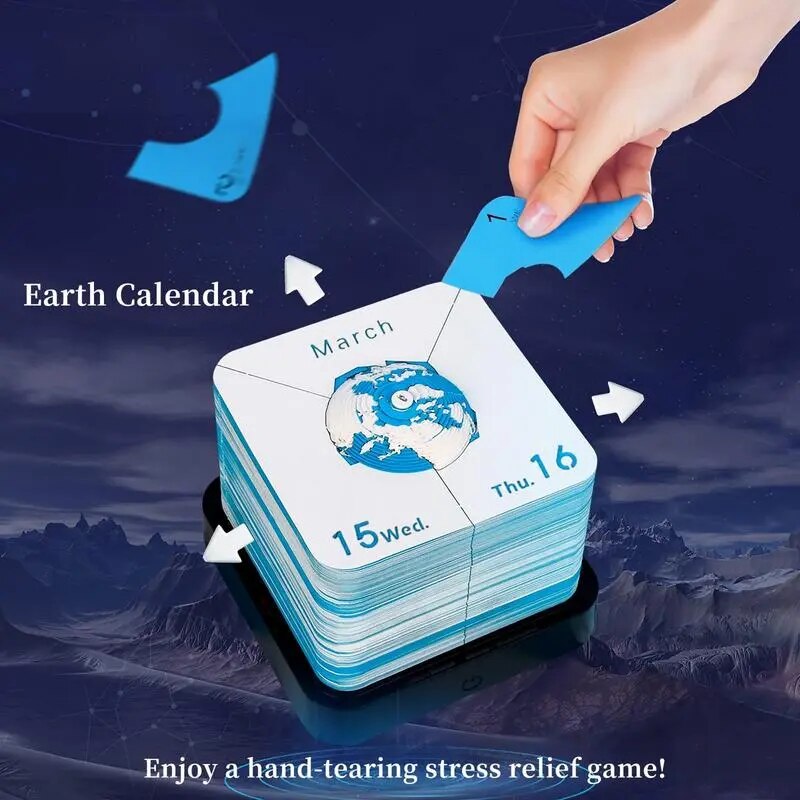 Wanderer Notizblock 3D Erde Kalender Reisetagebuch