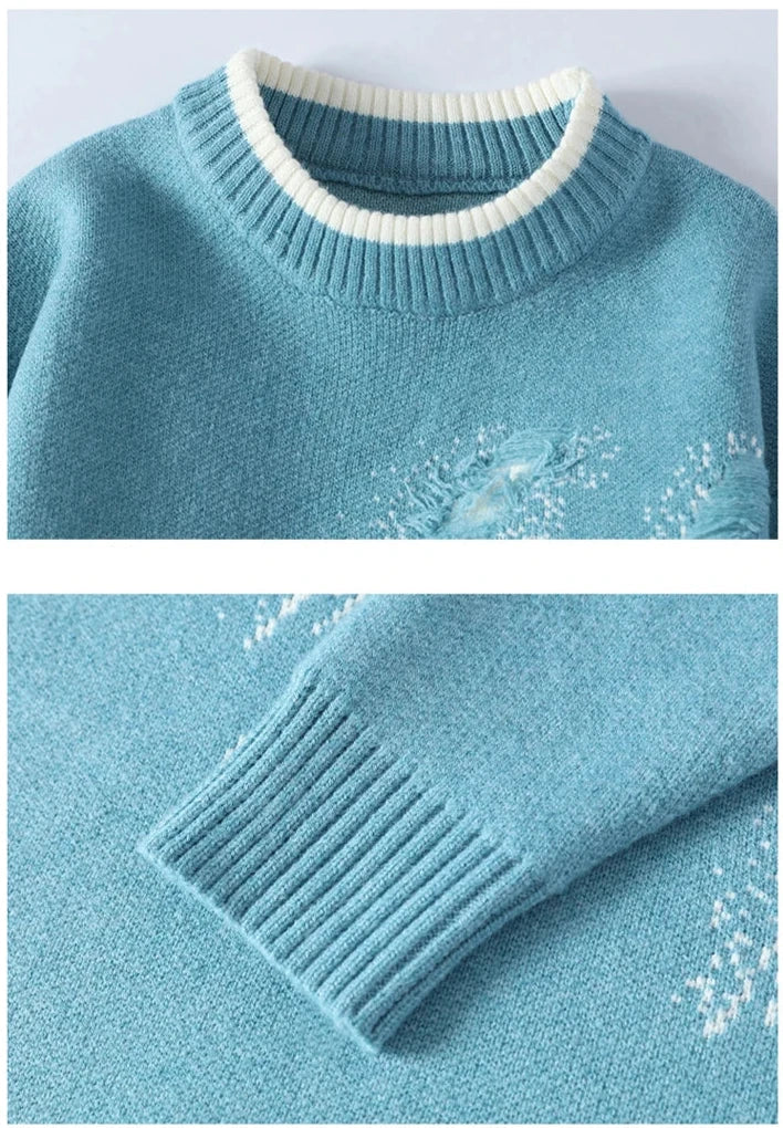 Herren Pullover Distressed Look Modern Trendy