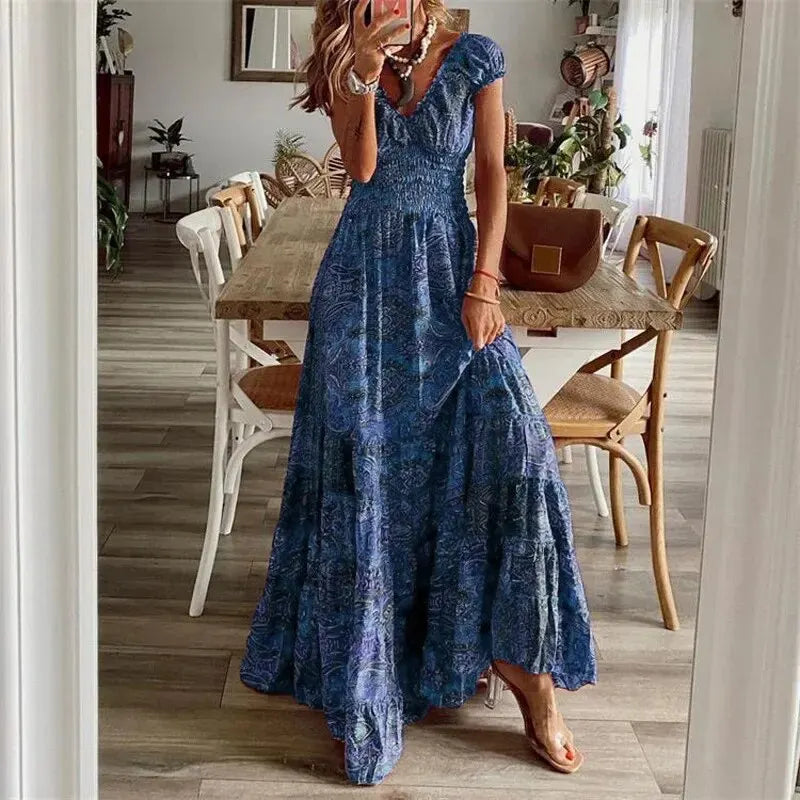 Boho Langkleid Maßgeschneidert Elegant Frauenkleid - BerlinGlamour