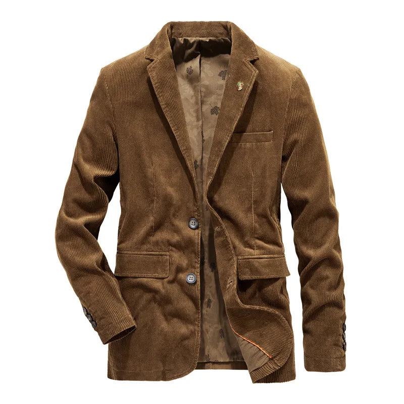 Herren Blazer Braun Elegant Klassisch Cord