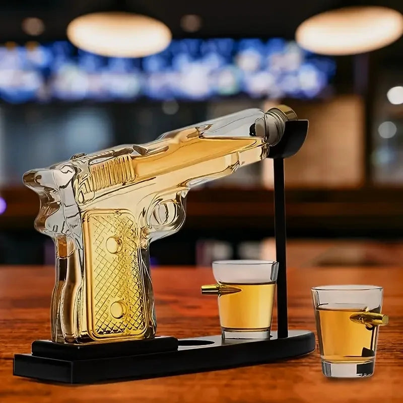 Whiskey Dekanter Set Bullet Form Glas Modern