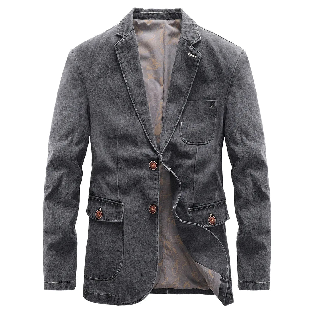 Demin Blazer Slim Fit Modern Männer