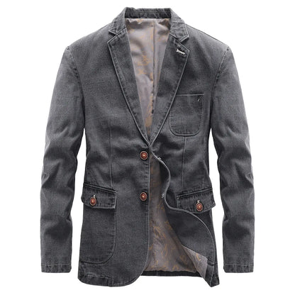 Demin Blazer Slim Fit Modern Männer