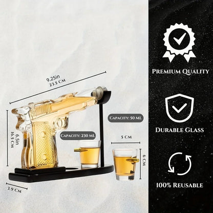 Whiskey Dekanter Set Bullet Form Glas Modern