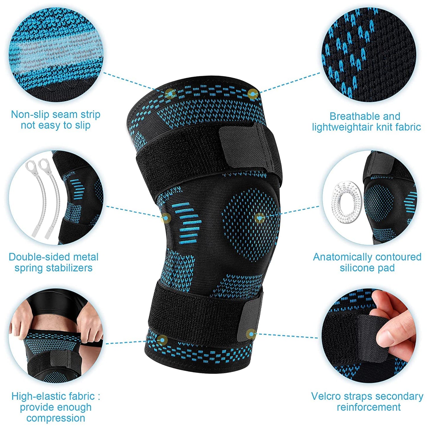 Kniebandage Stabilisator Gel Polster Unterstützung - BerlinGlamour