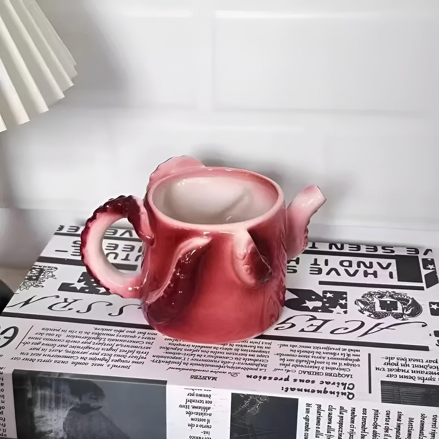 Keramik Kaffeebecher Oktopus Design Farbenfroh