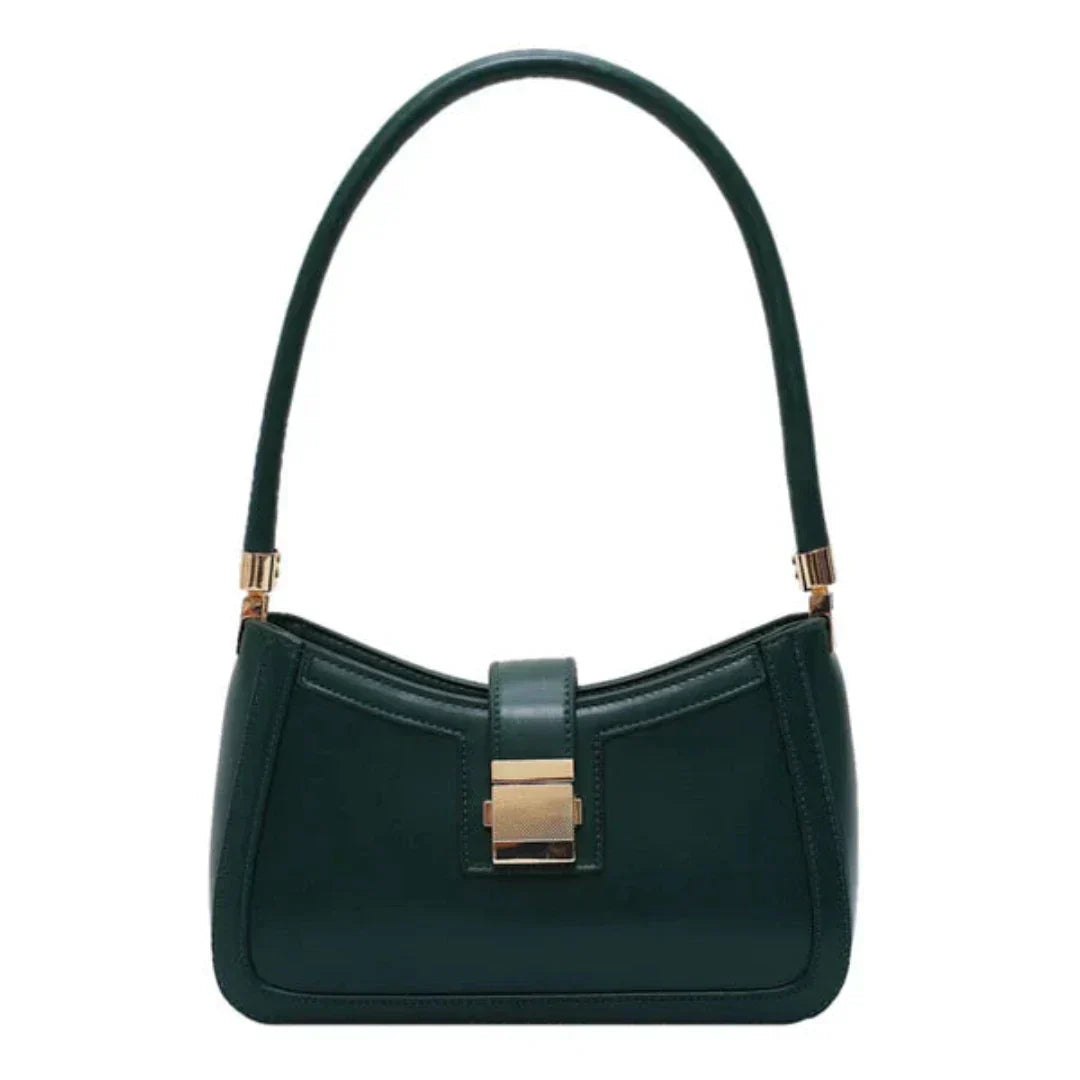 Elegante Damenhandtasche Reißverschluss Ledertasche Schwarz