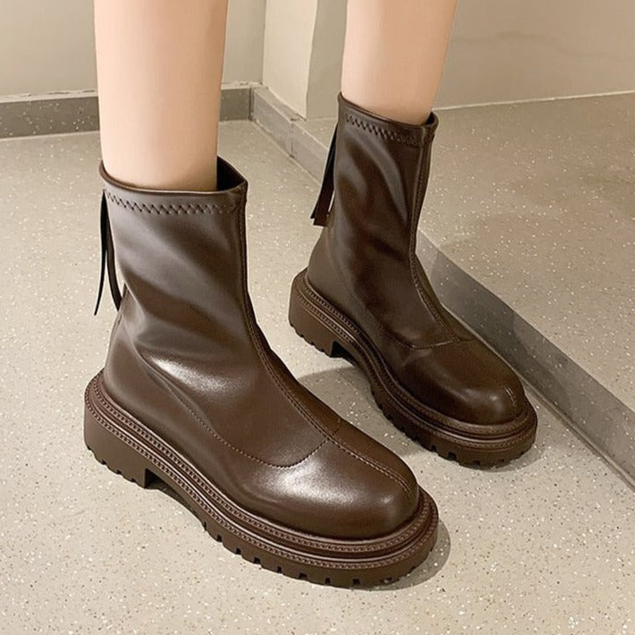 Lässige Stiefel Bequem Trendy Damenstiefel