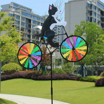 Bunte Katzen Gartenfigur Regenbogen Dekoration
