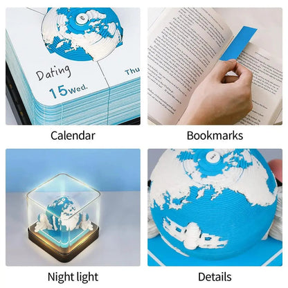 Wanderer Notizblock 3D Erde Kalender Reisetagebuch