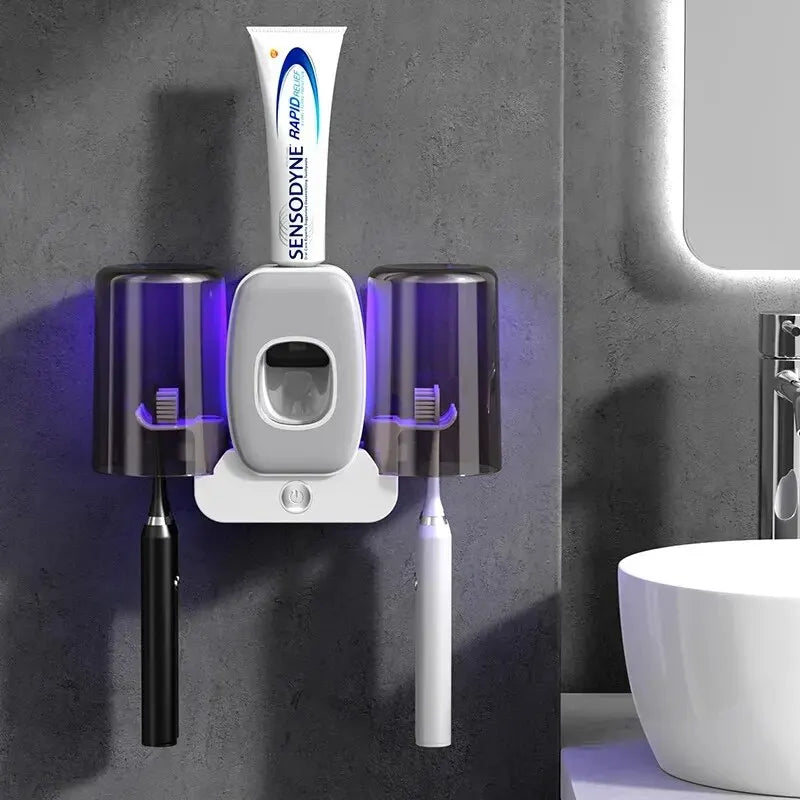 UV Zahnbürstenhalter mit Sterilisation und Zahnpastaspender