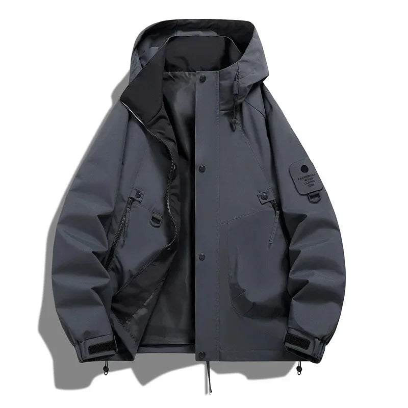 Herren Outdoor-Jacke mit Kapuze und Reißverschluss