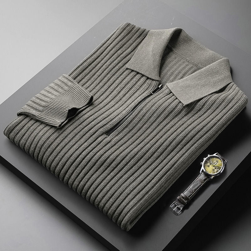 Herren Pullover Weich Komfortabel Polo Kragen