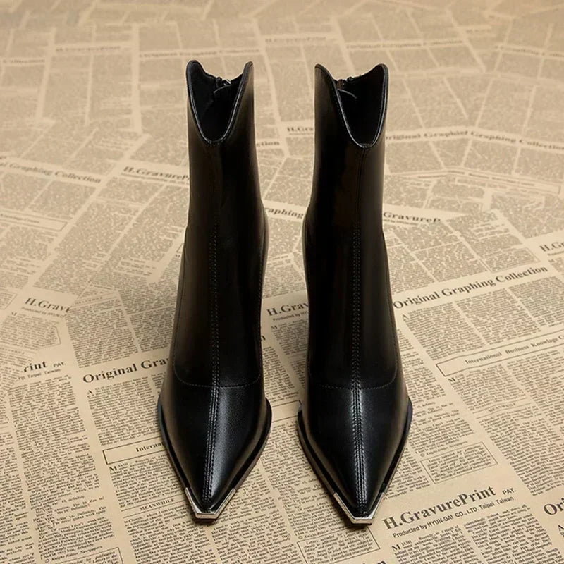 Damen Stiefeletten Spitz Schuhe Mit Absatz