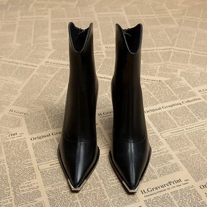 Damen Stiefeletten Spitz Schuhe Mit Absatz