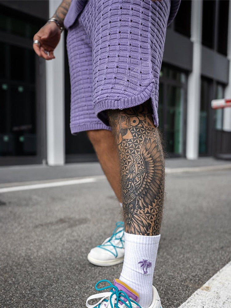Herren Freizeit Set Sommer Leicht Gestrickt