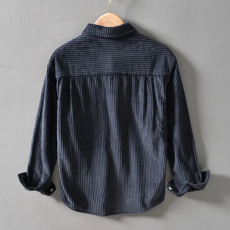 Herren Oversized Baumwollhemd Dickes Kordhemd Große Größen - BerlinGlamour