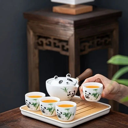 Rotierendes Teeset Panda Marmor Modern