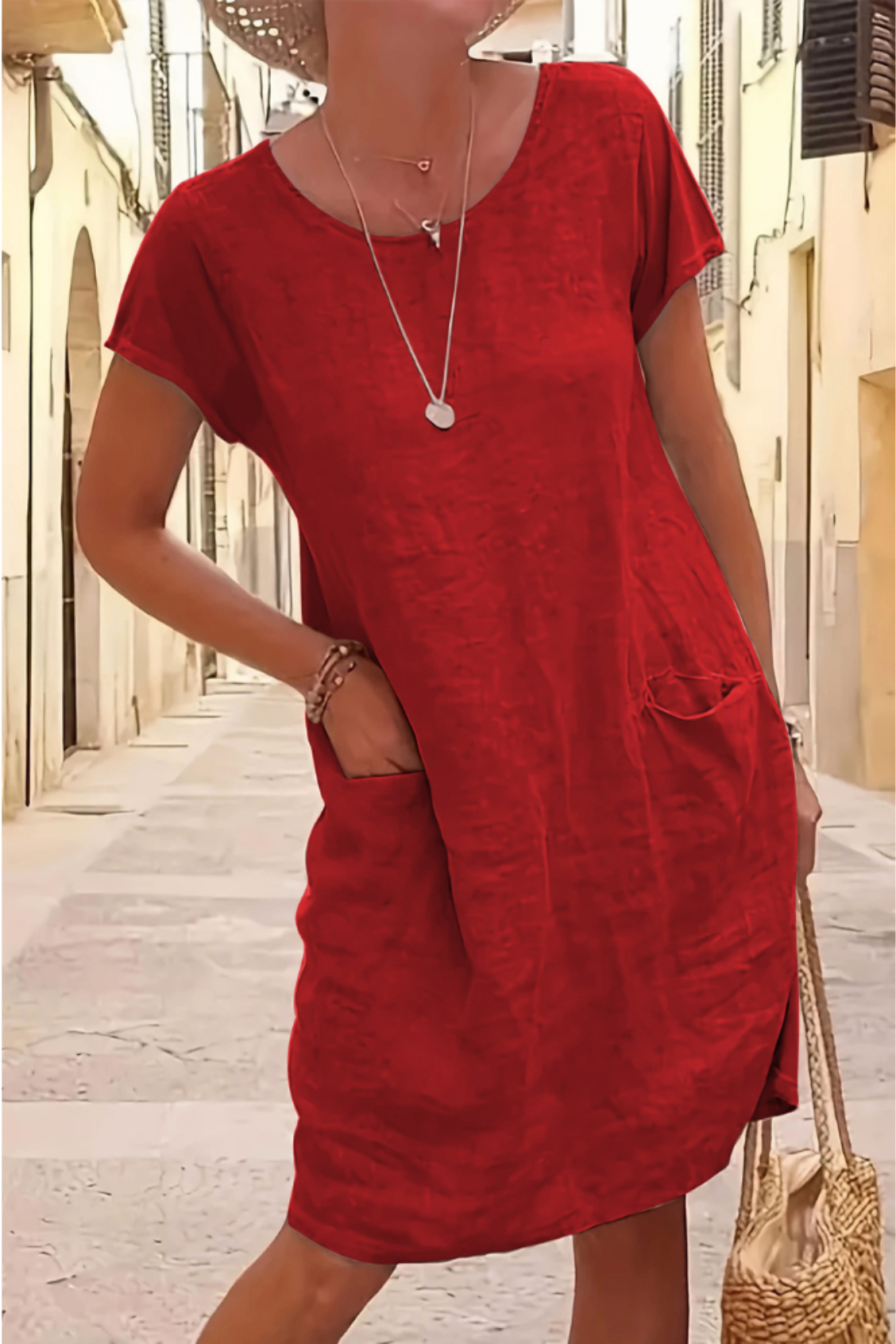 Kurzarmkleid Damen Sommerkleid Leicht Lockeres - BerlinGlamour