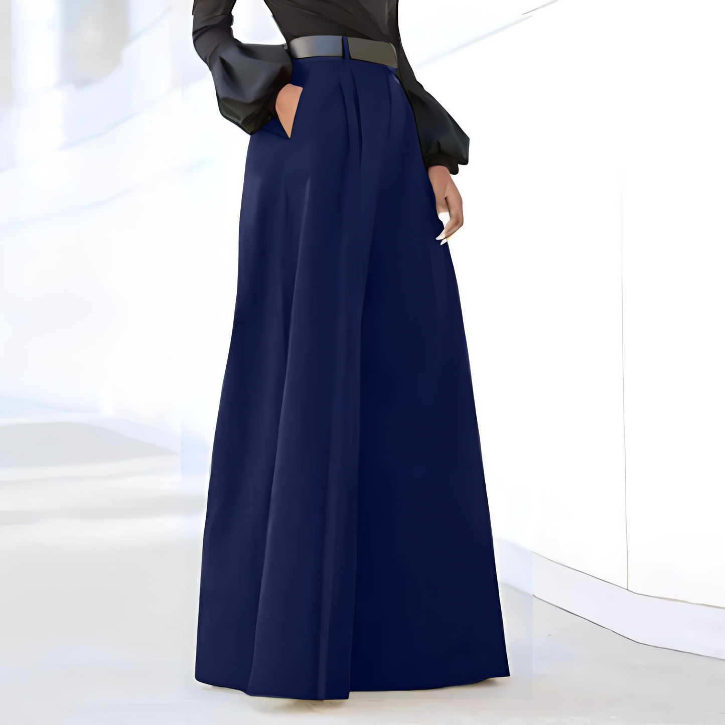 Damen Schlaghose Weit Bequem Elegante