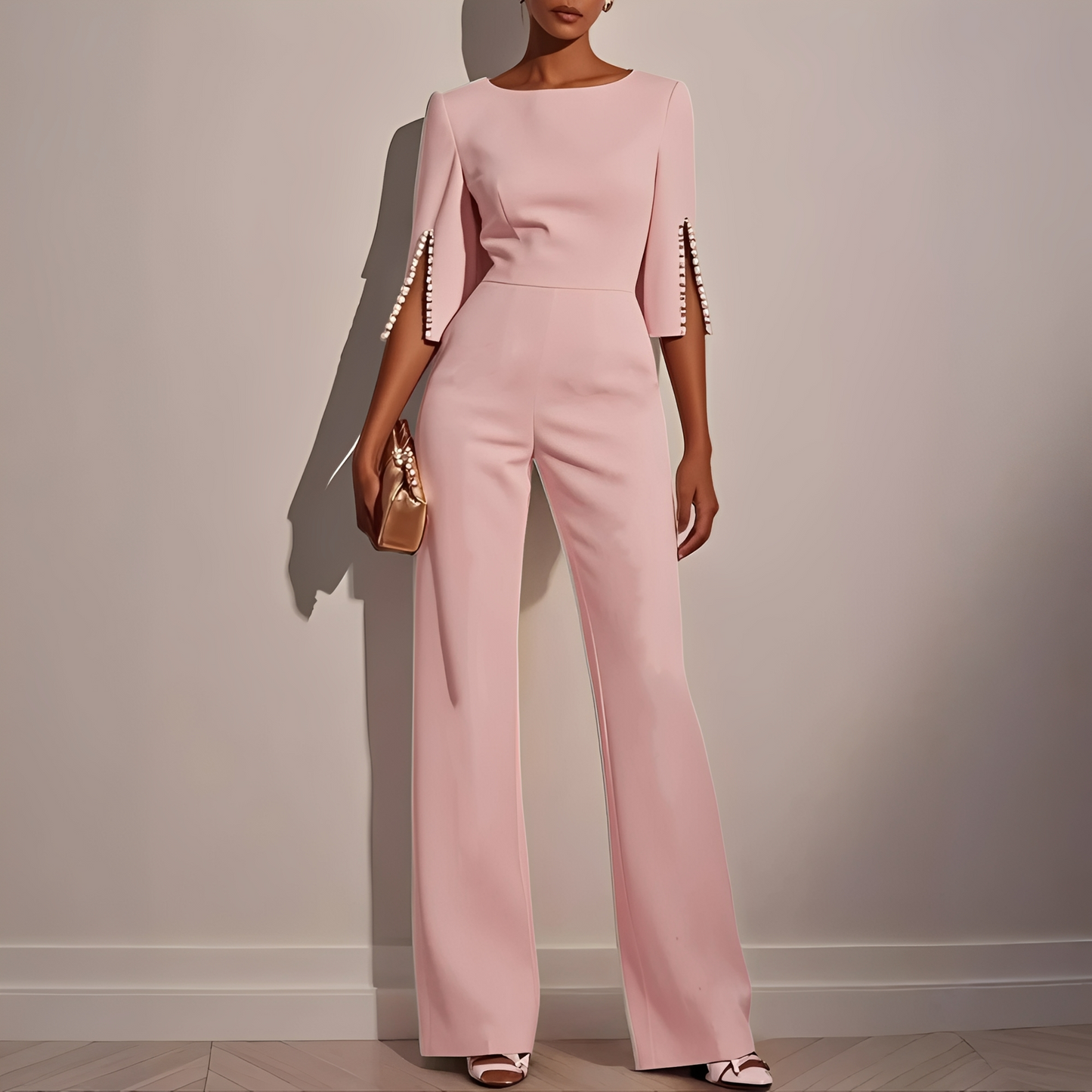 Damen Jumpsuit Elegant Glockenärmlig Schick