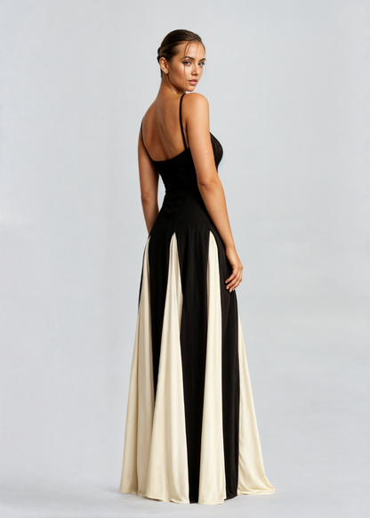 Elegantes Maxikleid mit Ausschnitt und Ruffles