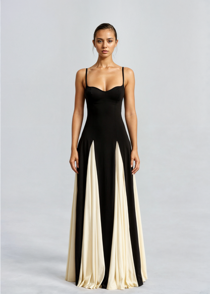 Elegantes Maxikleid mit Ausschnitt und Ruffles