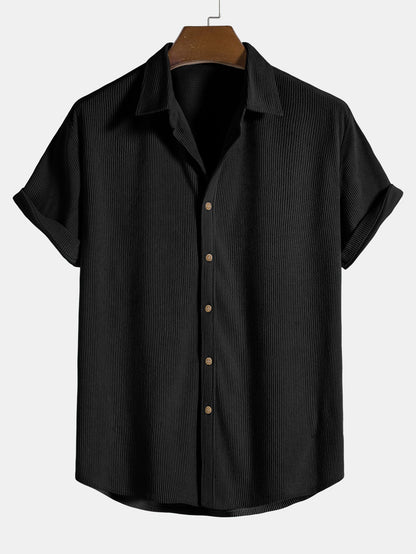 Set aus Hemd und Shorts – 2-teiliges Set für Herren mit kurzen Ärmeln und Knopfleiste-Chaps Herrenmode