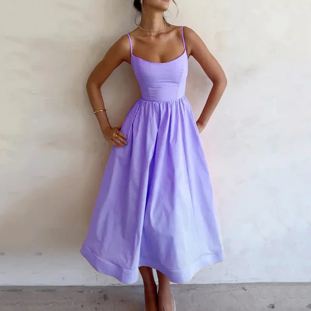 Rosa Kleid Ärmellos Figurbetont Vintage Stil
