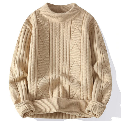 Herrenpullover Luxus Diamant Muster Langarm - BerlinGlamour