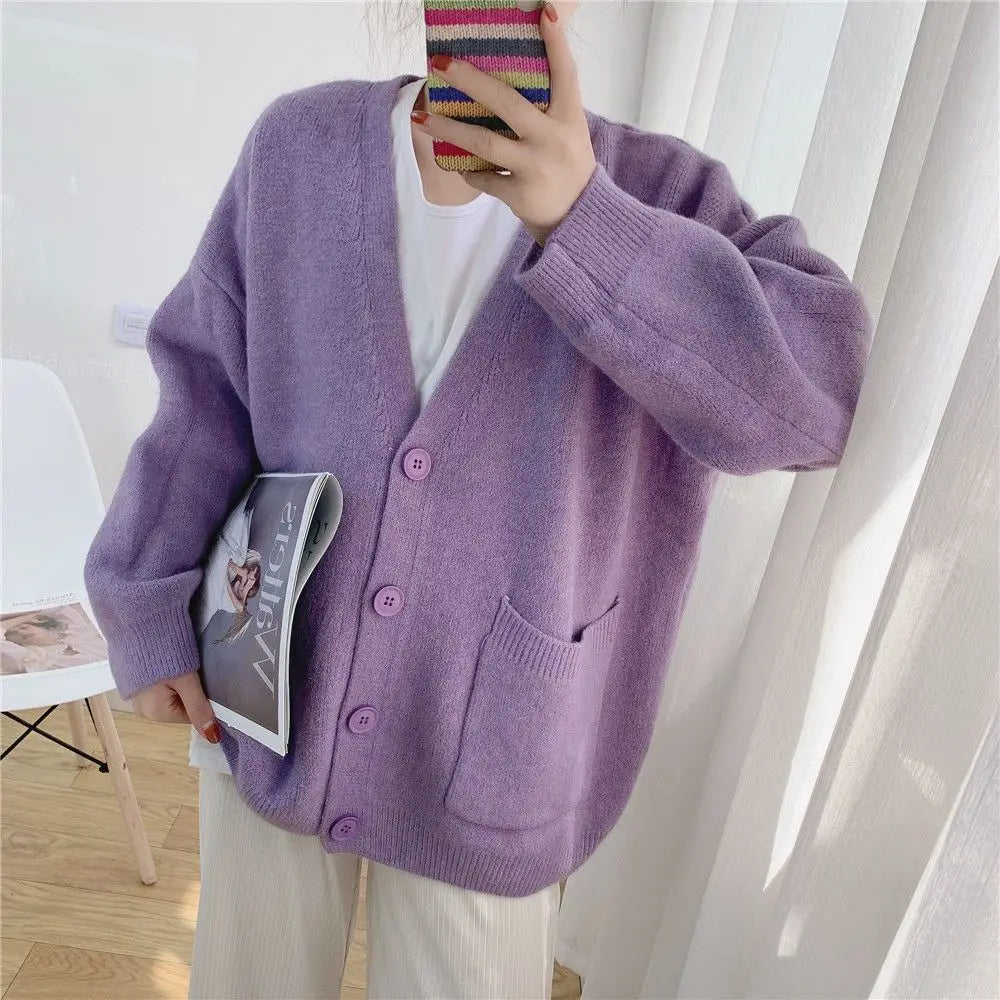 Frauen Strickjacke Klassisch Zeitlos mit Knöpfen