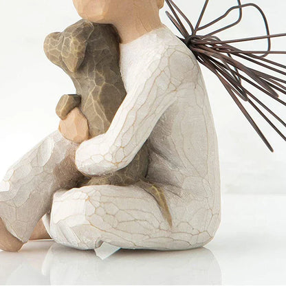 Kunstharz Skulptur Familienfigur Engel Umarmung