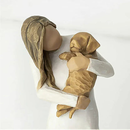 Kunstharz Skulptur Familienfigur Engel Umarmung
