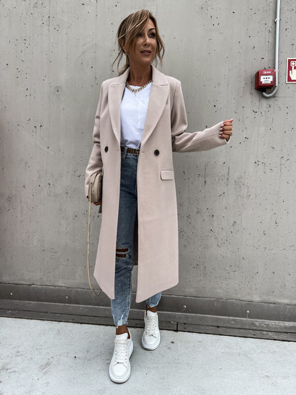 Klassische Doppelreihen Jacke Wolle Warm Elegant
