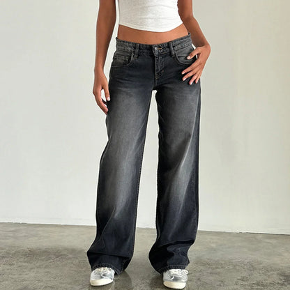 Weite Damen-Jeans Vintage-Stil Relaxed Fit