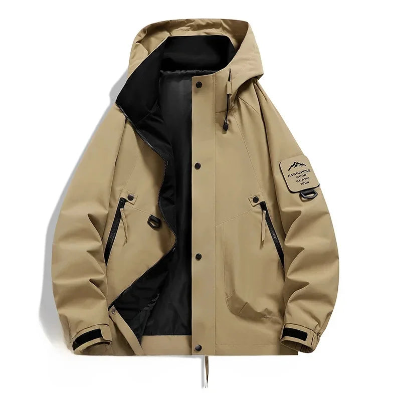 Herren Outdoor-Jacke mit Kapuze und Reißverschluss