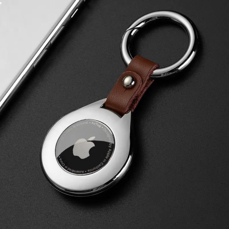 Apple Airtags Schutzhülle Leder Edelstahl Haltbar