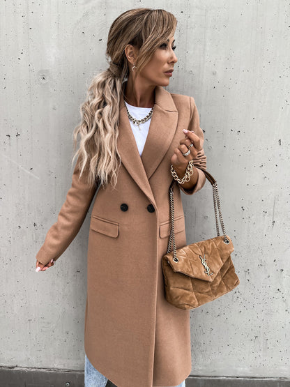 Klassische Doppelreihen Jacke Wolle Warm Elegant