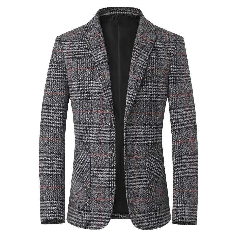 Herren Blazer Elegant Tweed Modern Slim Fit