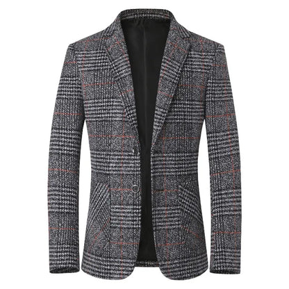 Herren Blazer Elegant Tweed Modern Slim Fit