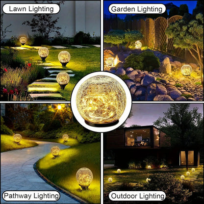 Solare Gartenlampe Glaskugel Magisch Dimmbar