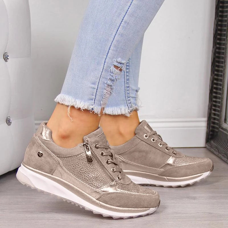 Schnürschuhe Reißverschluss Lässig Heidi Stil