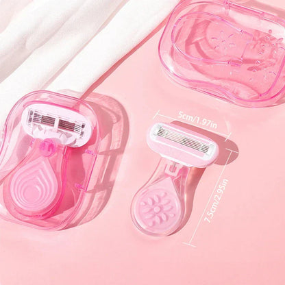 Rasierer Set Damen Pink Kompakt Schutz Rasierer