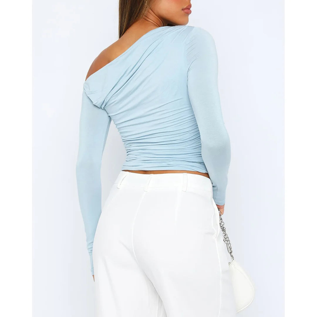 Damen Oberteil Langarm Twisted Top Modern