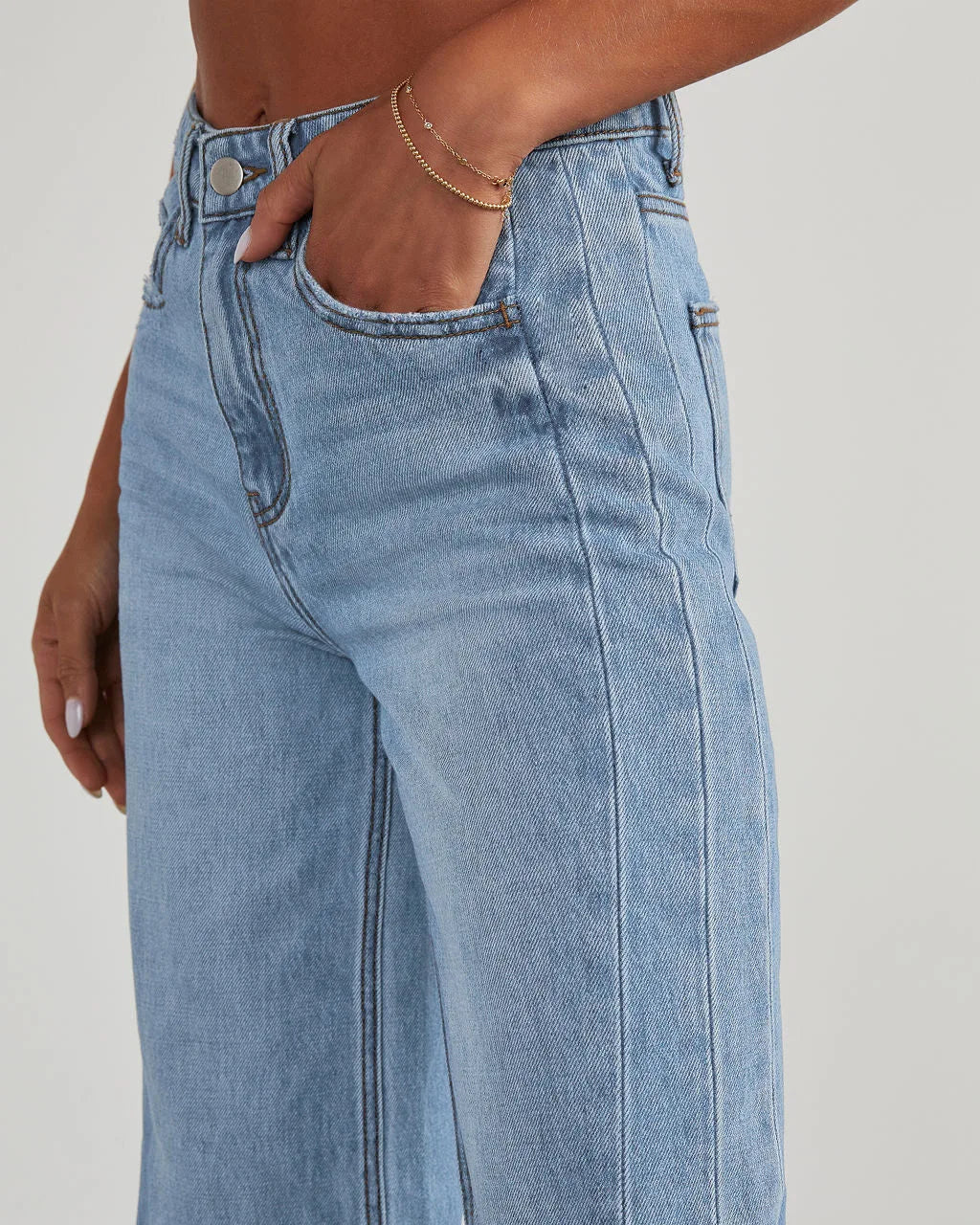 Damen Jeans Weitbein Grau Raw Hem Damenschuhe