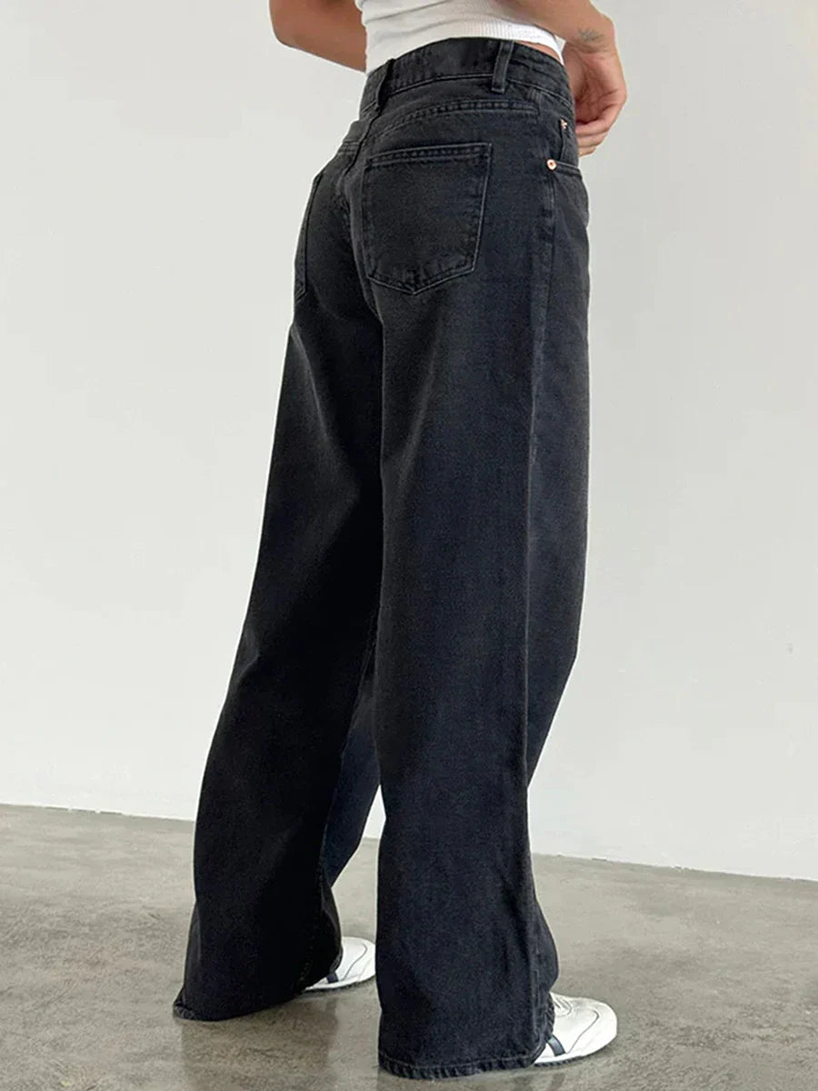 Damen Jeans Weitbein Helle Vintage Jeans