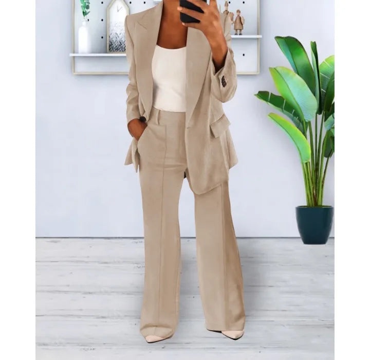 Damen Hosenanzug Elegante Jacke Satz Business - BerlinGlamour