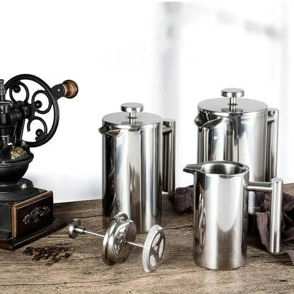 Edelstahl French Press Kaffeemaschine Modern Design